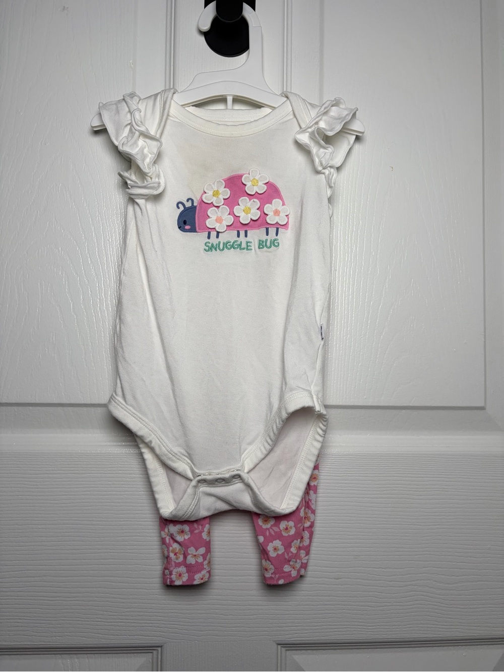 Little Sleepies Snuggle Bug Bamboo Bodysuit Ruffle Leggings 3-6M